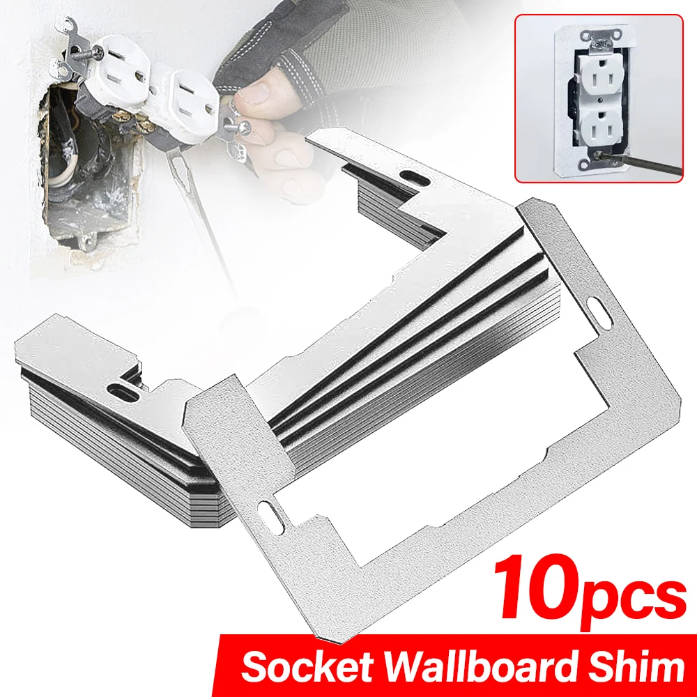 10Pcs Wall Panel Spacers Electric Socket Panel Shims Leveler Metal Frame DIY Combination Electrical Outlet Gasket Leveling Plate