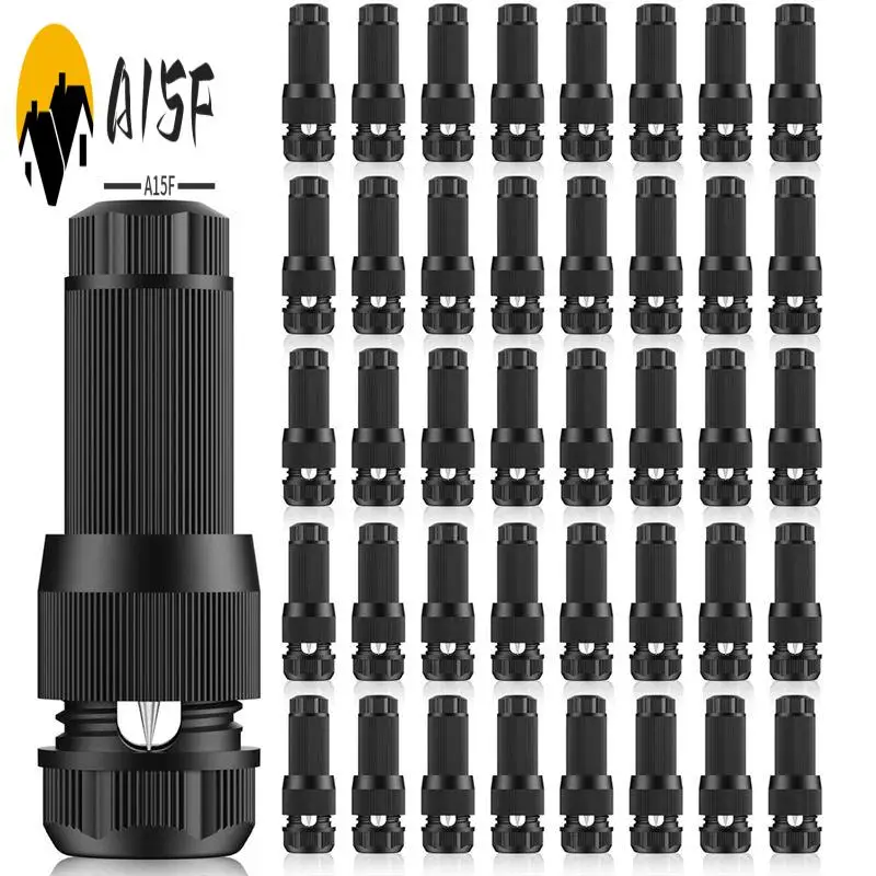 A15F-Low Voltage Wire Connectors - 12-18 Gauge Waterproof Landscape Lights Connector For Outside Path Light Deck Light Yard