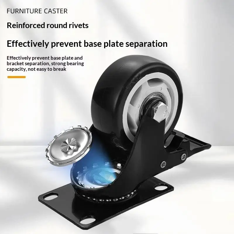 【BA】Furniture Casters Wheels PP Fixed Swivel Caster Roller Wheel For Heavy Duty Platform Trolley Chair Household Accessory
