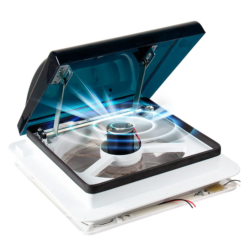 

14-дюймовый вентилятор для крыши автодома 12В/24В, реверсивный, 10-скоростной, с десятью лопастями, большой поток воздуха, со светодиодной подсветкой, для автодомов, кемперов и прицепов