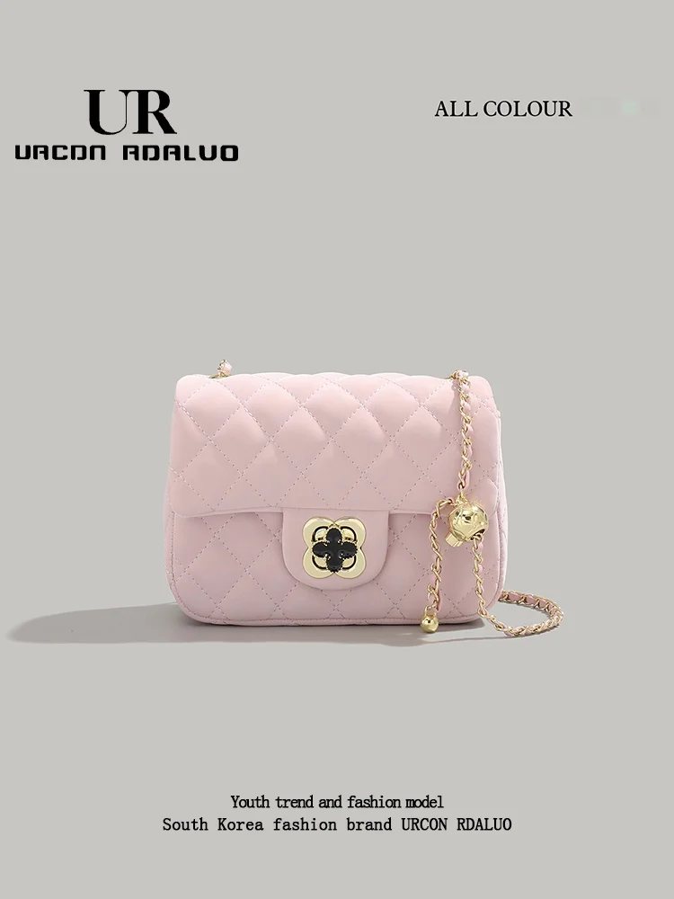 

UR Pink Square Bag Women's New 2025 Diamond id oulder Crossbody Bag Birthday Gift for Girls Faionable PU Leather