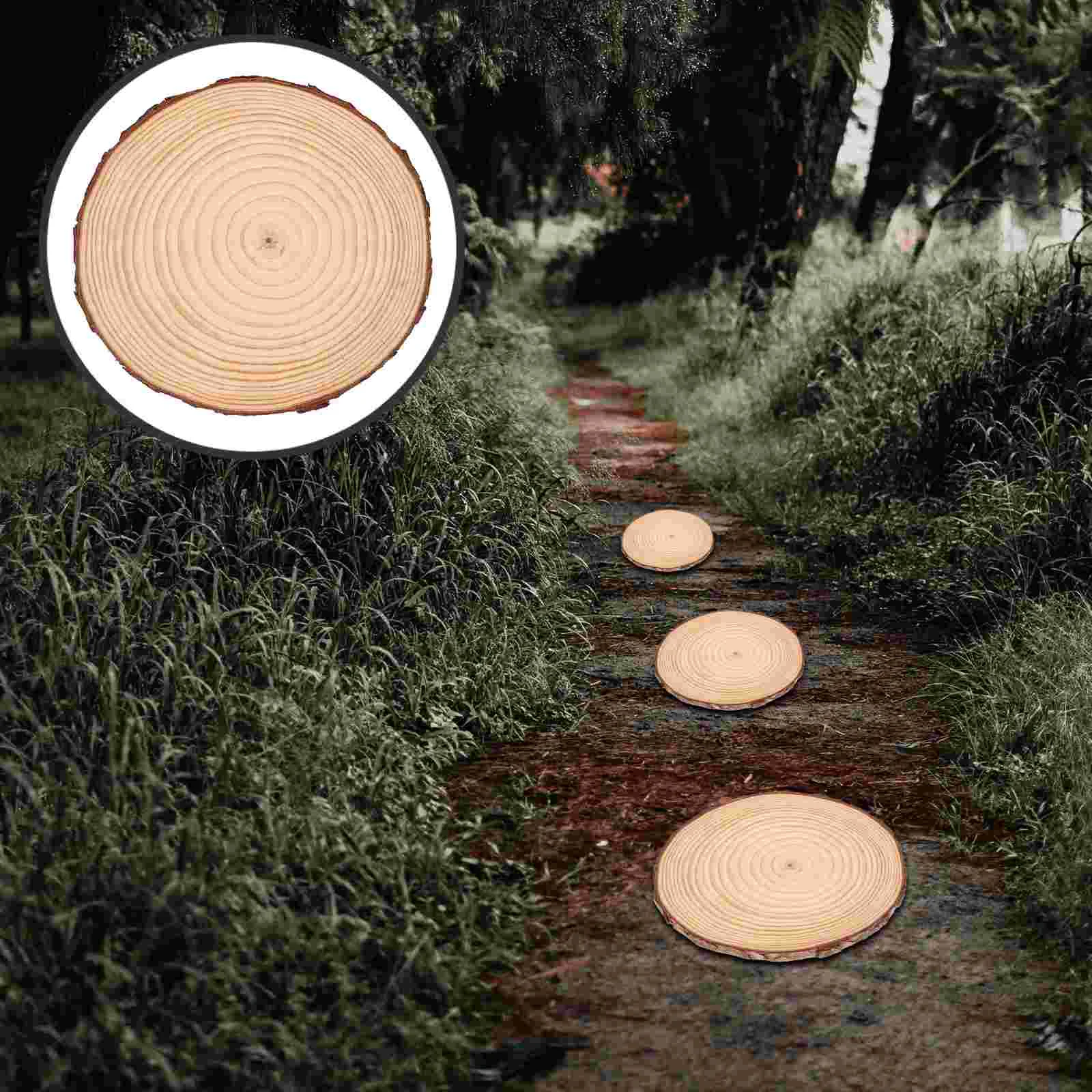 Paving Slabs Outdoor Wooden Stepping Stones Country Decor Garden Paver Dumbbell