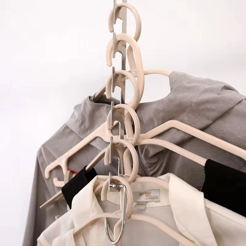 1pcs 37cm Multifunctional Hangers with Hook 6 Hole Clothing Wardrobe Organize Hanger Holder Metal Clothes Drying Rack