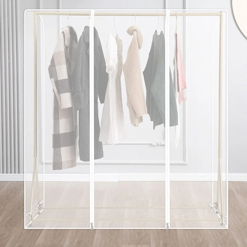 Fully Wrapped Clothing Dust Cover Thickened PEVA Coat Dust Cover Fully Transparent Translucent Floor Hanger Dust-proof Bag