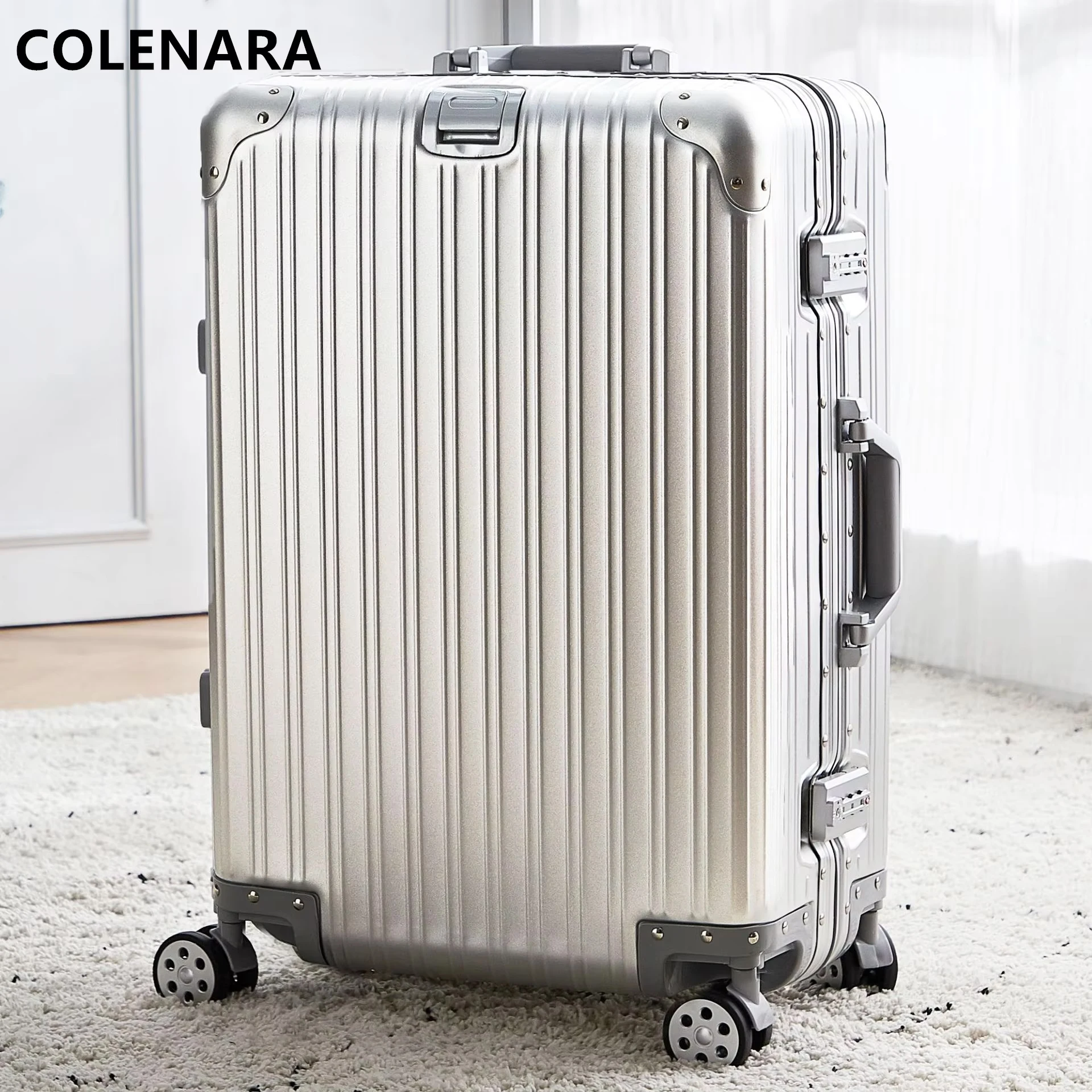COLENARA Luggage 20 Inches All Aluminum Magnesium Alloy Boarding Box 24
