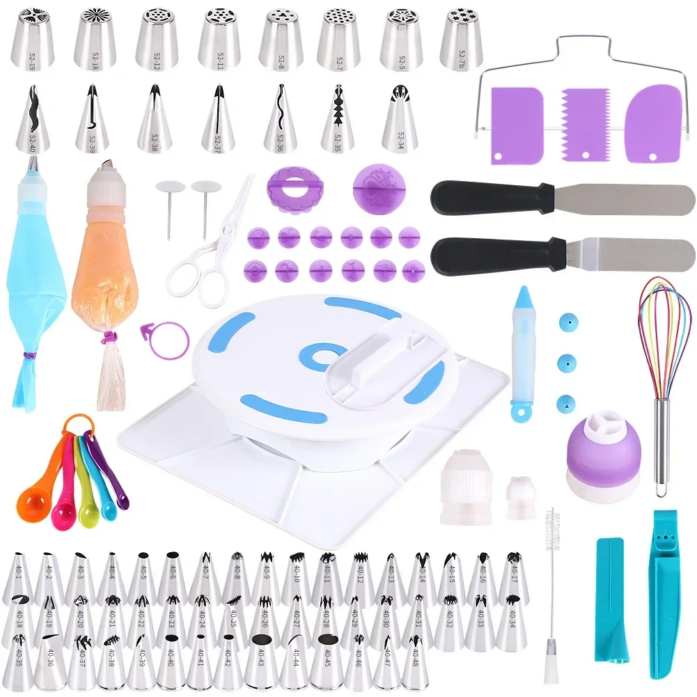 A 134 Sets of Turntable Flower Mounting Mouth Set Cake Baking Supplies Cake Decoration Accessories