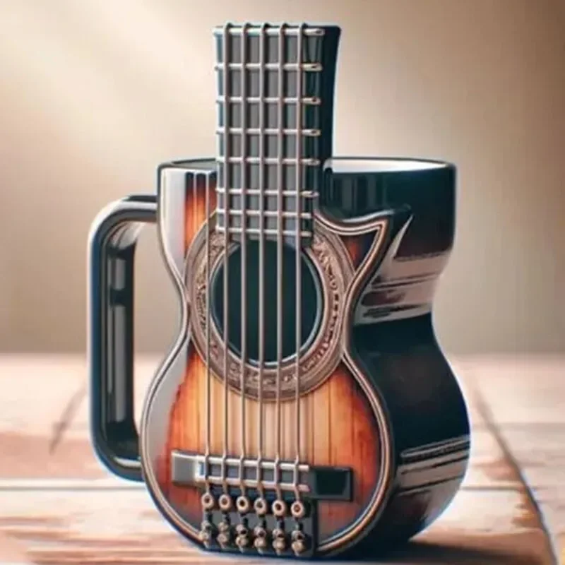 New Unique Musical Instrument Coffee Mug Creative 3D Saxophone Violin Cup Novel Mugs Milk Cup High-End Gift Desktop Ornaments
