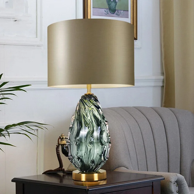 Decorative Modern Table Lamp Italian Light Emitting Diode Luxury Hand Blown Hotel Bedside Glass Table Lamp