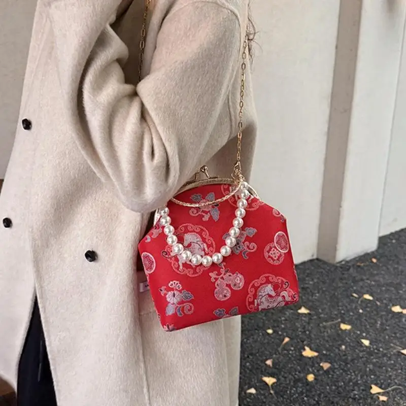 

X90D модная тканевая сумка через плечо, кошелек в китайском стиле с цветочной тематикой, женские вечерние сумки для невесты на