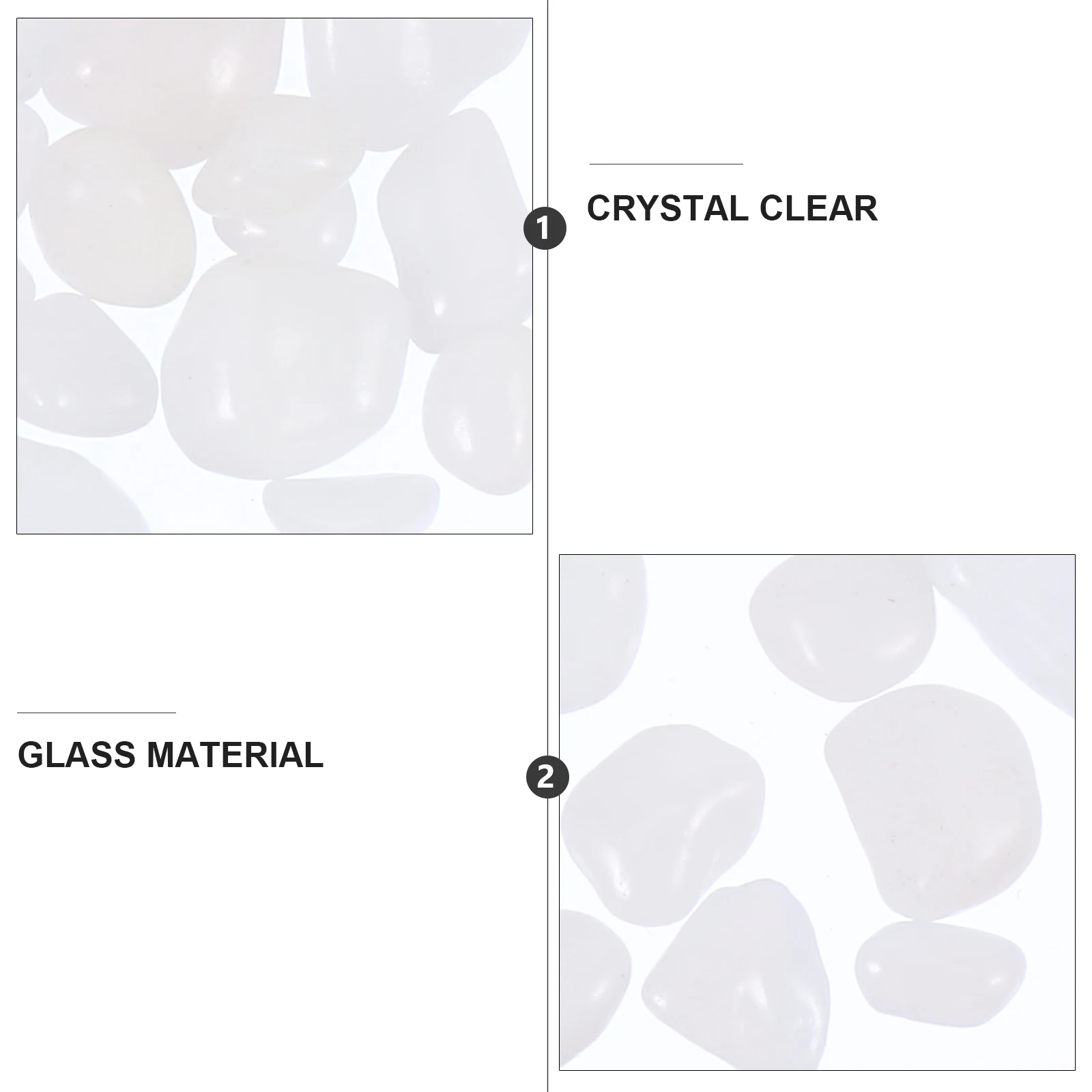 

Glass Crystal Stones Decorative Aquarium Gravel Rocks Transparent Fish Tank Substrate H made Crafts L scaping Non Floating