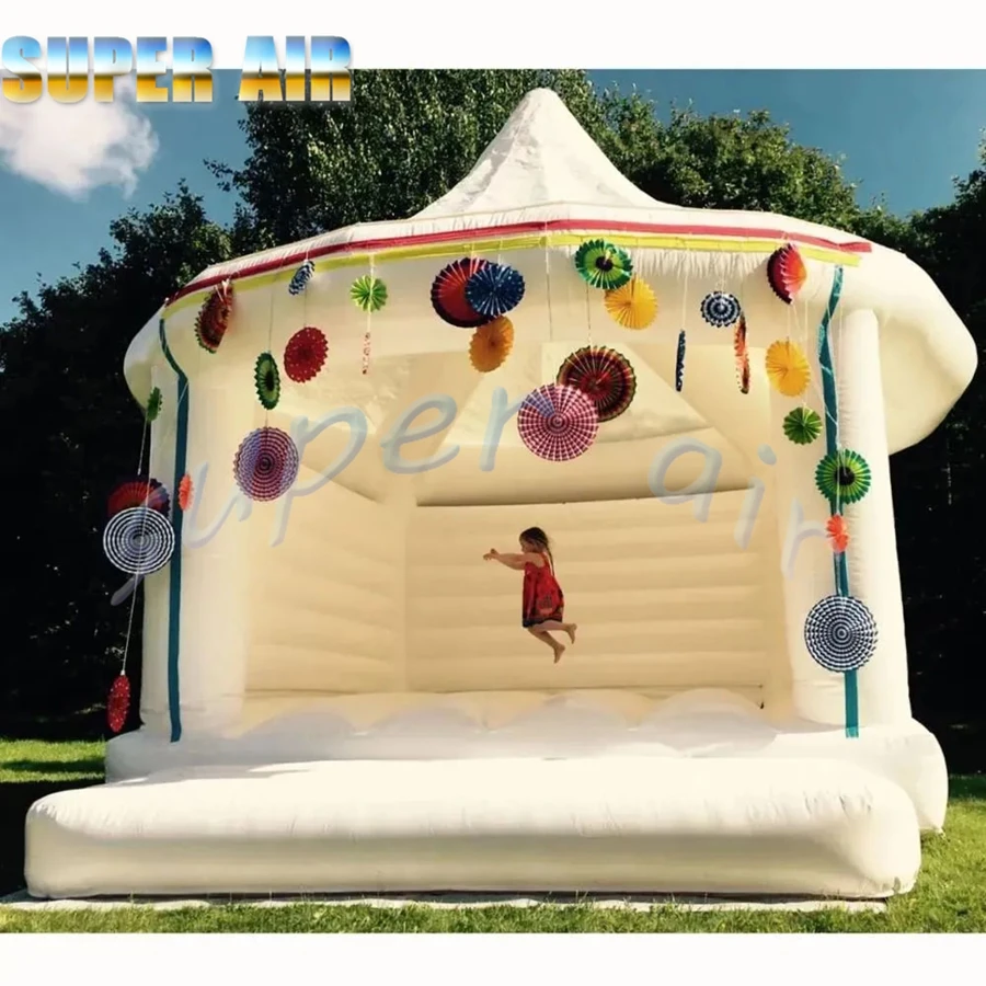 Casa inflable blanca al aire libre personalizada reutilizable de alto material para alquiler
