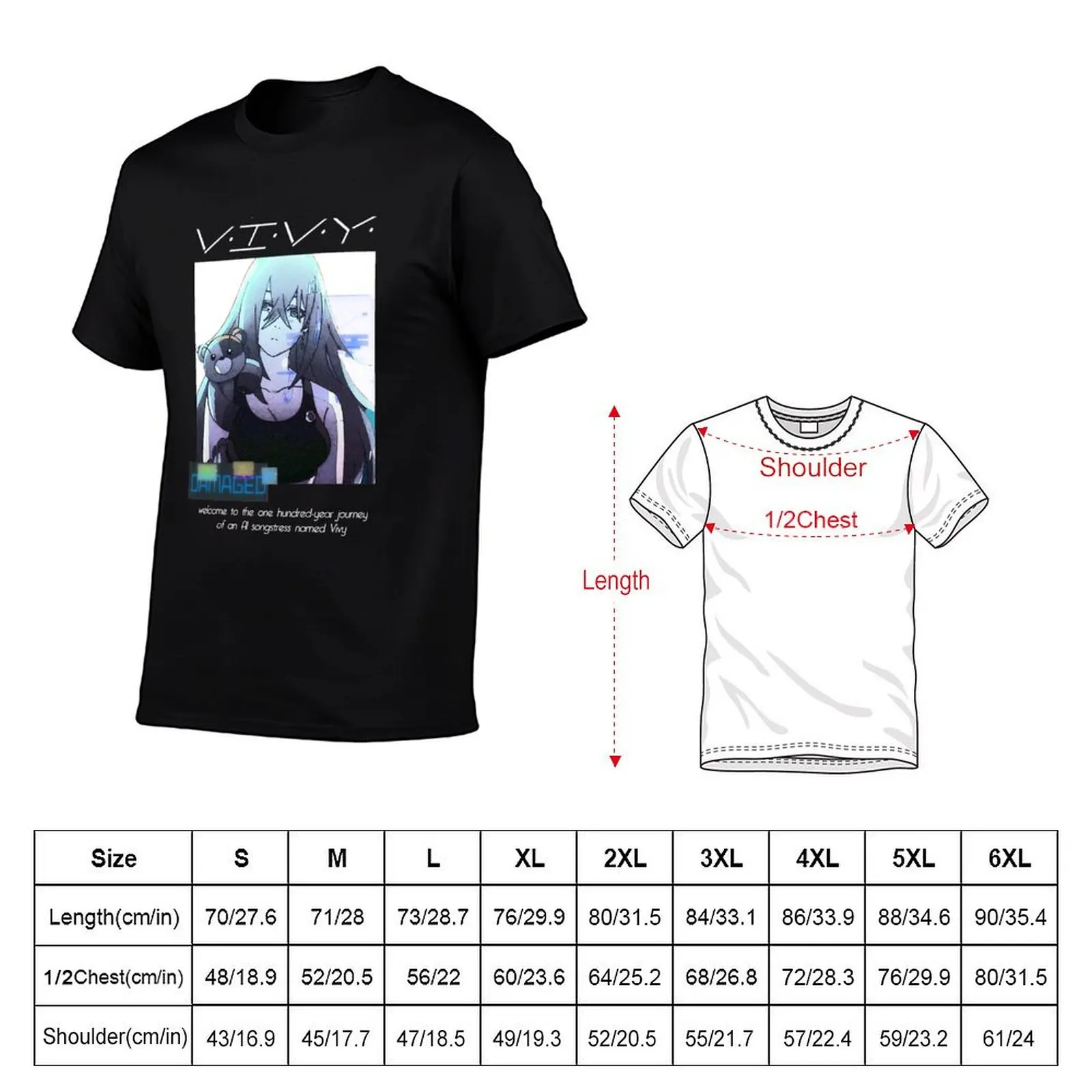 Vivy: Fluorite Eyes Song ''DAMAGED'' V1 Anime Manga T-Shirt man t shirts for men essential t shirt T-Shirt