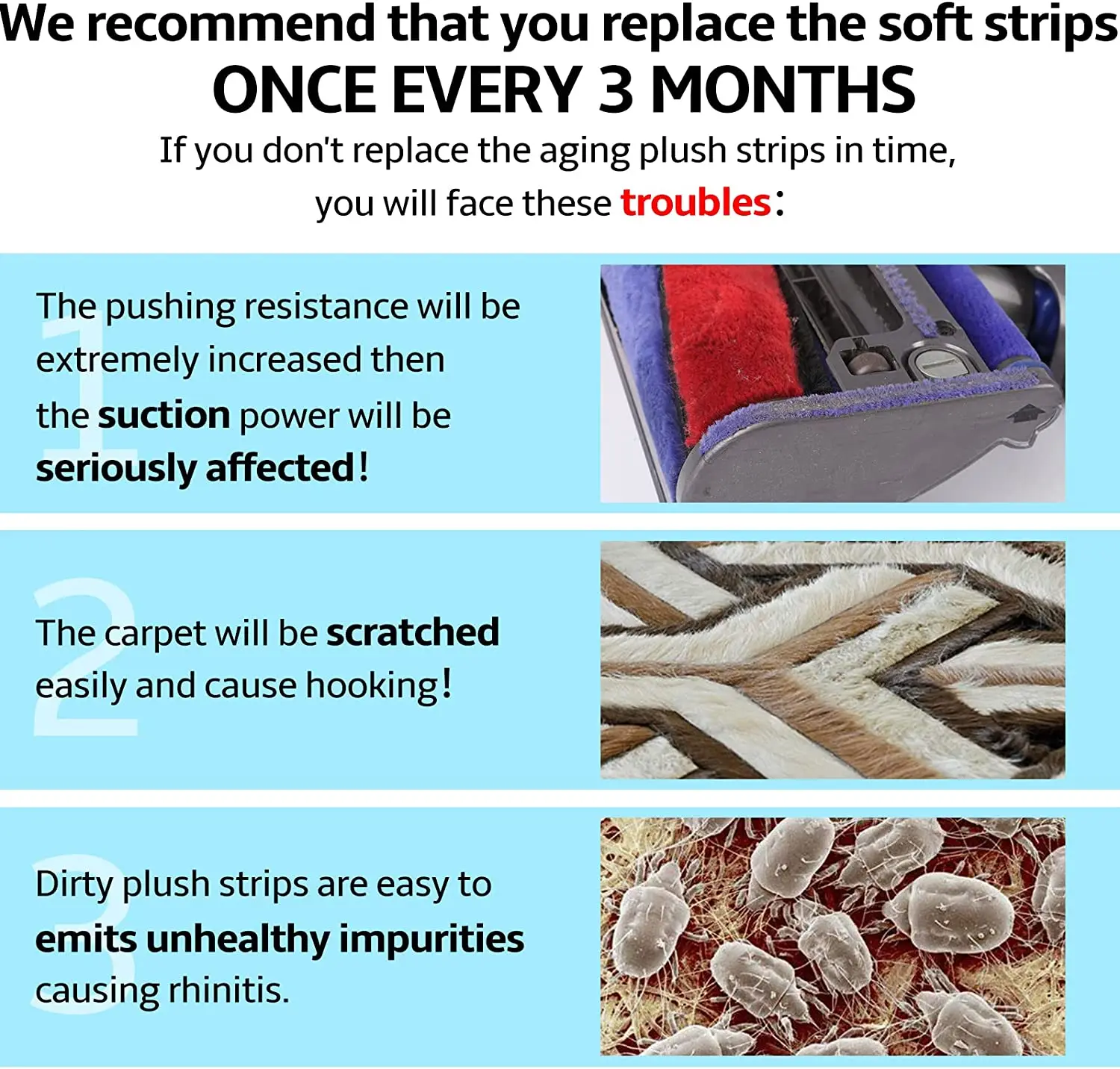 Набор плюшевых полосок для пылесоса Dyson V6 V7 V8 V10 V11