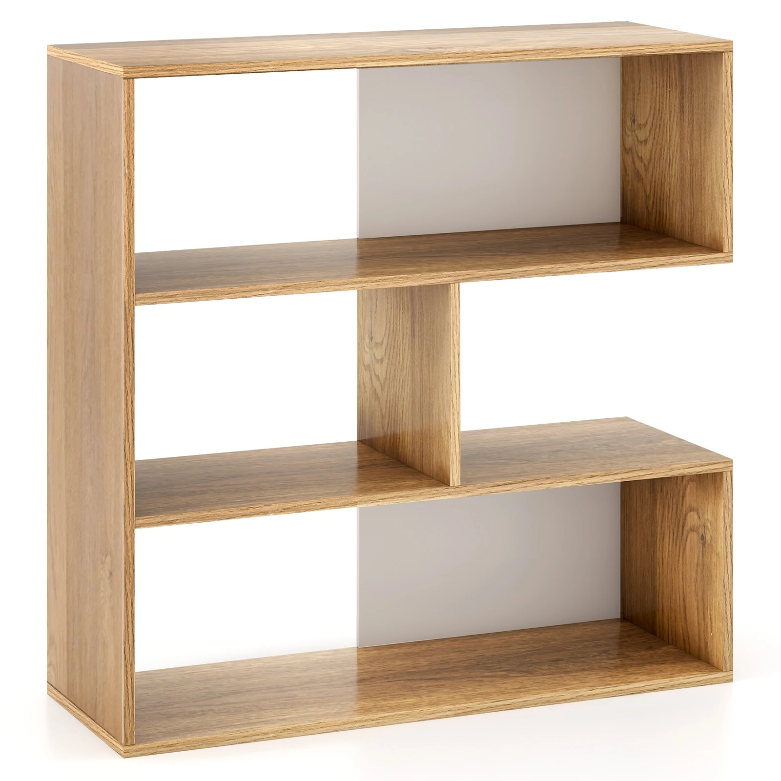 

Опуклая книжная полка-органайзер с 3 полками и отдельно стоящим устройством для защиты от опрокидывания