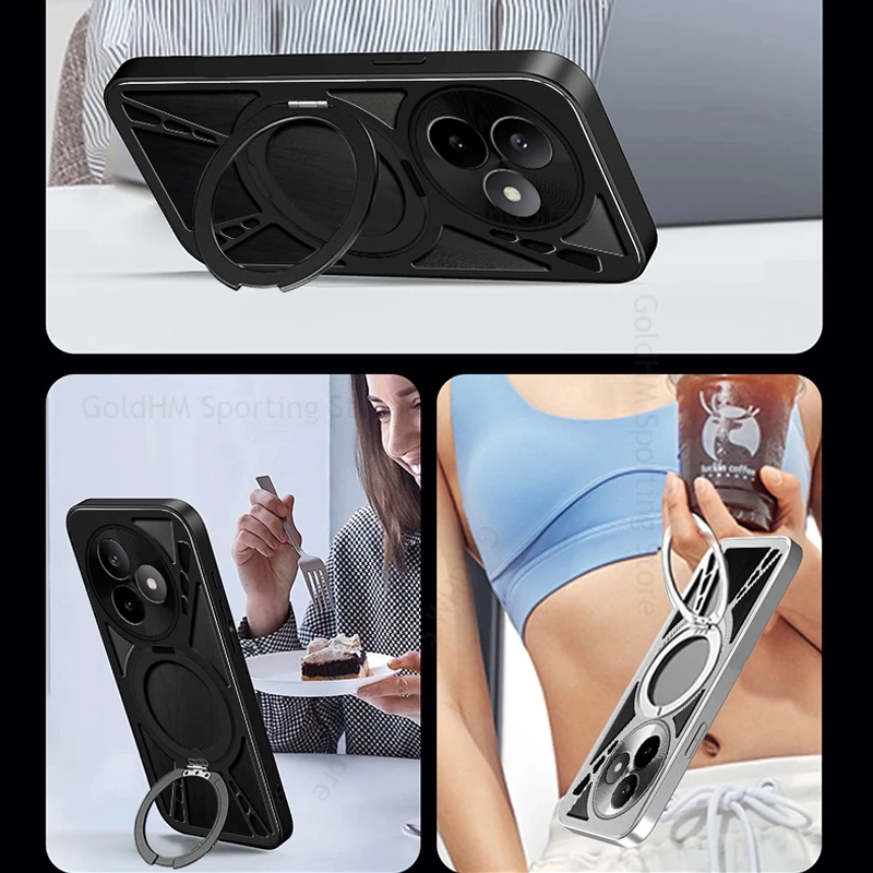Heavy Duty Heat Dissipation Cooling Phone Case For Redmi K80 Ultra K60 K70 Pro Magnetic Ring Stand Cover For Mi 15S Pro 14 Ultra