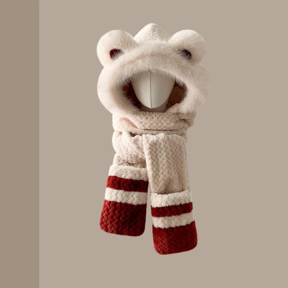 جديد يندبروف وشاح قبعة قفاز مجموعة حماية الأذن قطعة واحدة قبعات الشتاء سماكة وشاح للرقبة قبعة