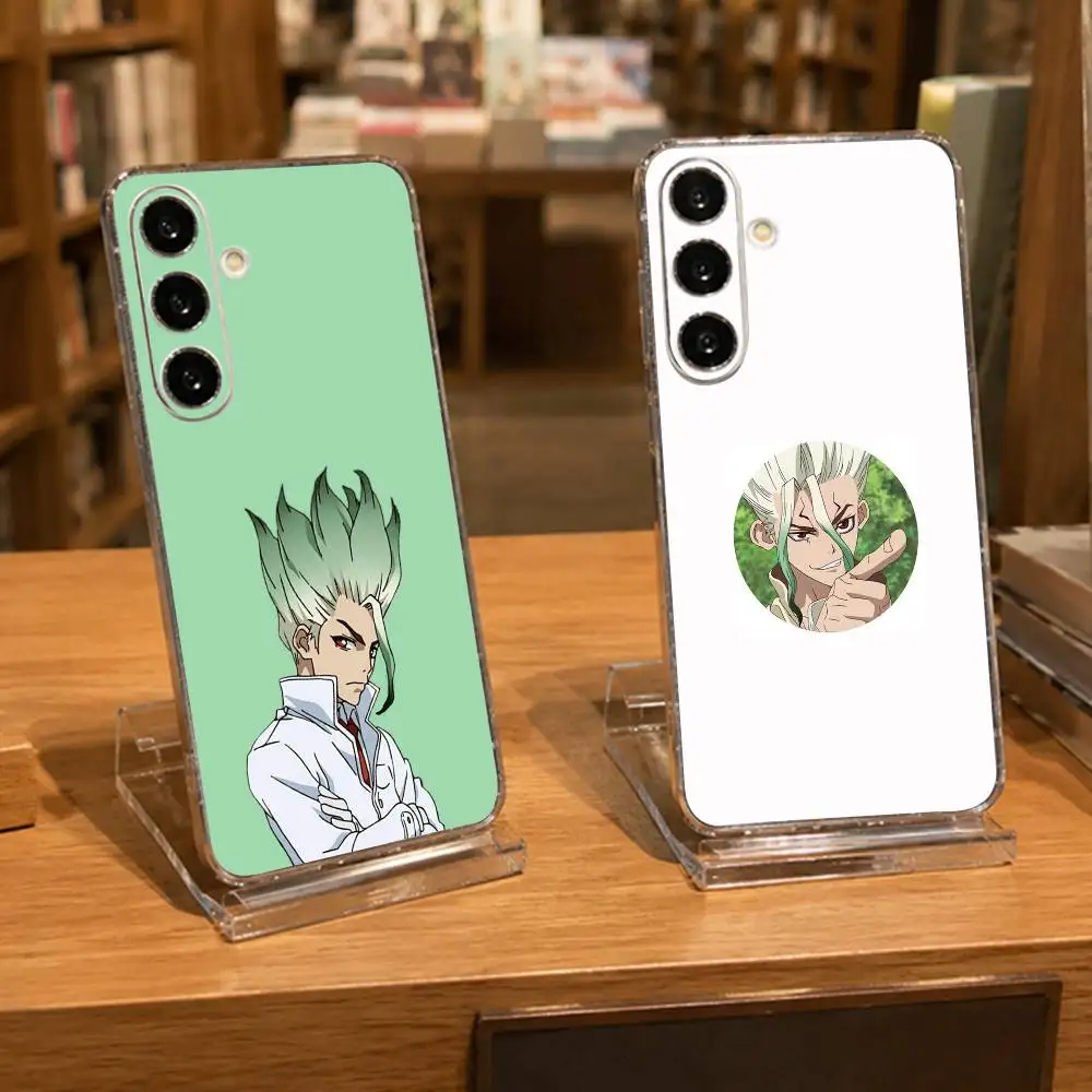 Anime D-Dr STONE-E Clear Hard Phone Case For Samsung A71, A70, A52, A51, A40, A30,Transparent Cover