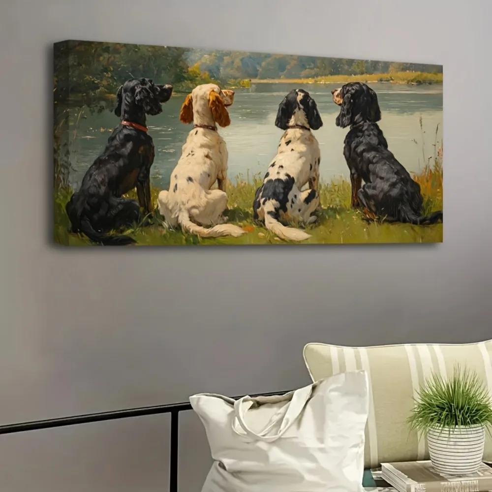 لوحة المناظر الطبيعية، اللوحة الزخرفية الفيكتورية، الديكور الداخلي، إطار من خشب الصنوبر الصلب بسمك 1.5 بوصة