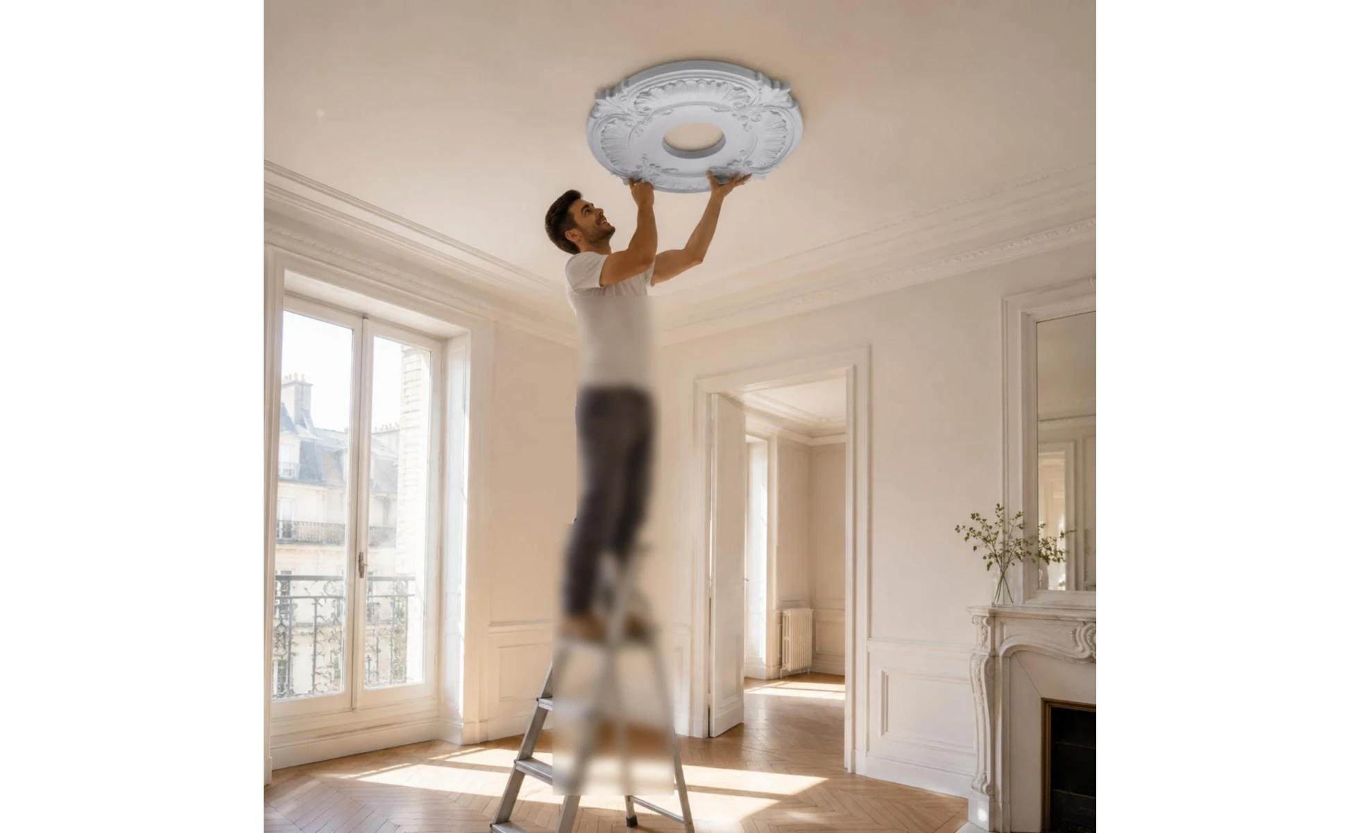 Round PU Ceiling Medallion Scroll Decorative Ceiling Medallion Light Plate Lightweight Trim Collar Easy to Install Round PU Ceiling Medallion Scroll Decorative Ceiling Medallion Light Plate Lightweight Trim Collar Easy to Install