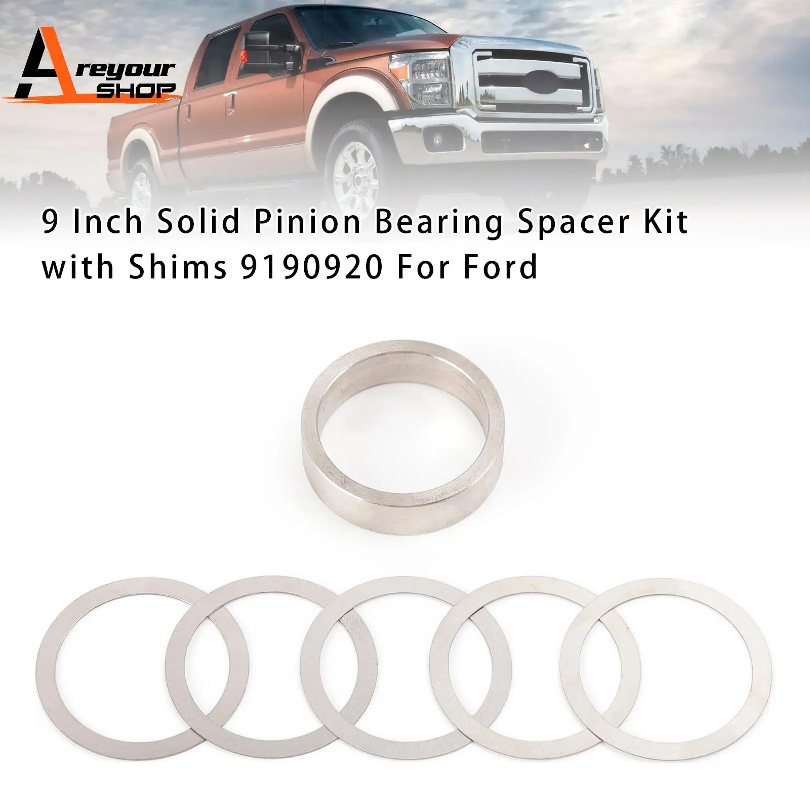 

9 Inch Solid Pinion Bearing Spacer Kit with Shims 9190920 for Ford