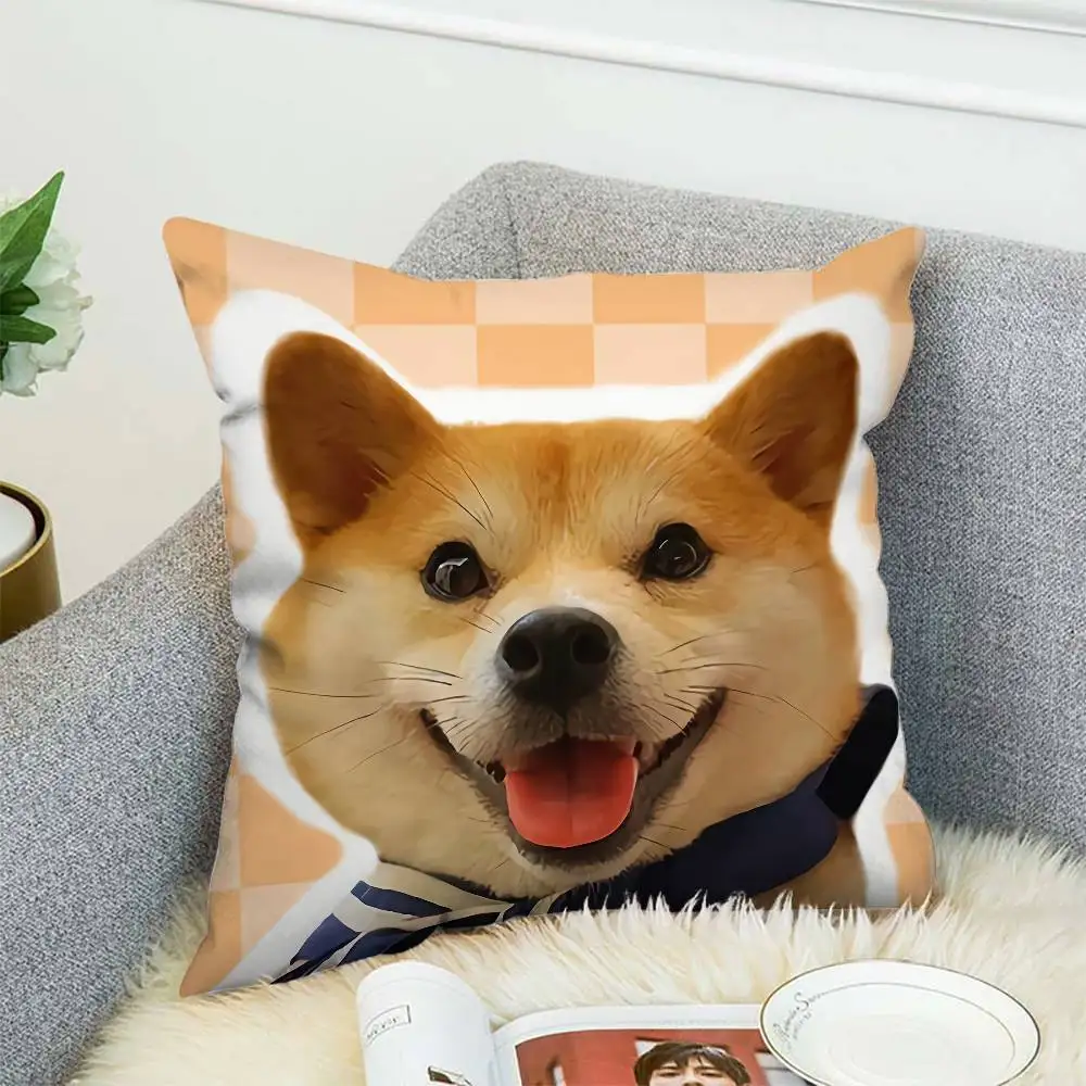 

Kawaii Shiba Inu Pillow Case Double-Sided Printing Cushion Cover 45x45 Decorative Cushions Sofa Home Decor Soft Pillowcase
