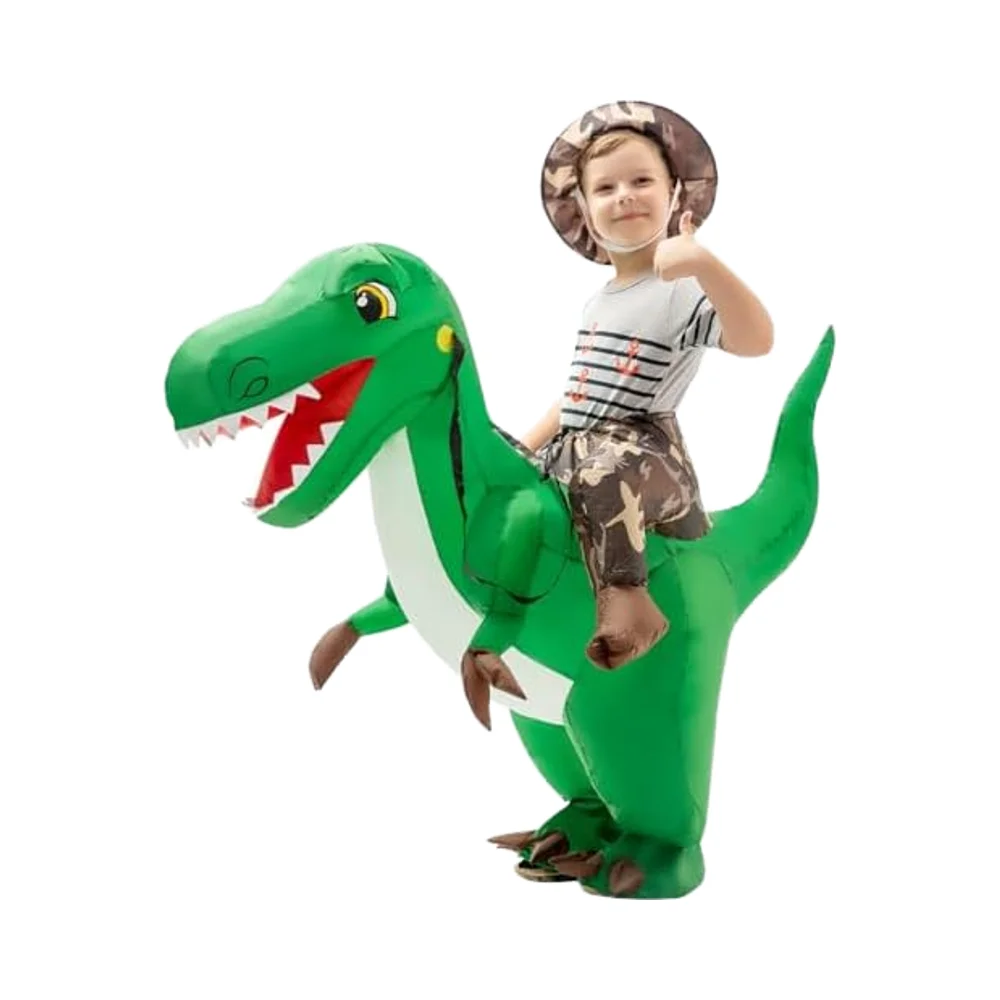 55IN Inflatable Dinosaur Costume for Kids Funny Blow Halloween Party Cosplay Party Decorations