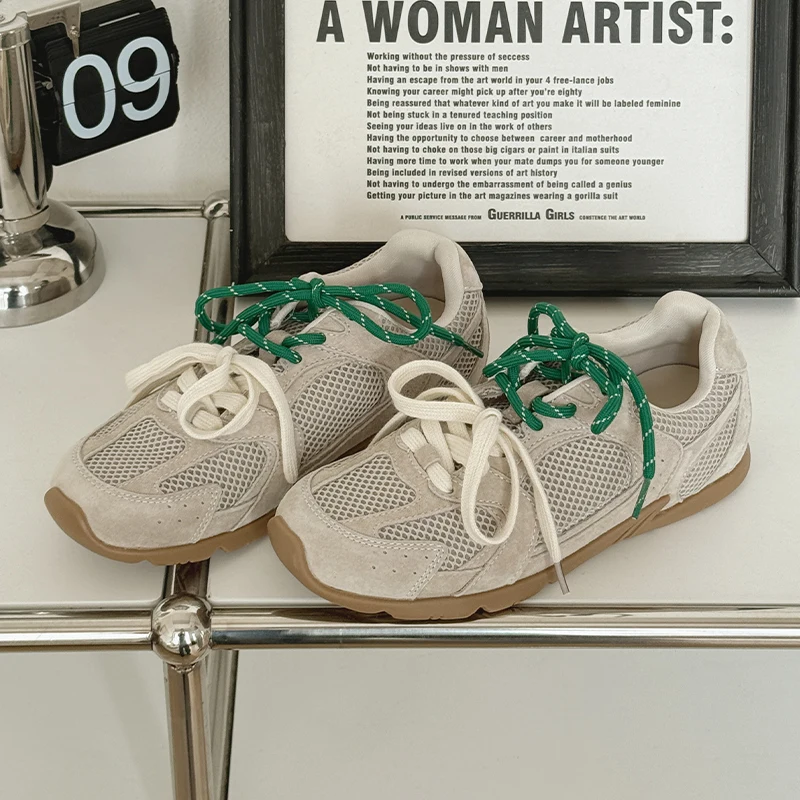 BEAUTODAY Casual Sneakers Women Mesh Chunky 2024 New Solid Color Autumn Fashion Non-slip Colorful Shoes Female Flats 29871