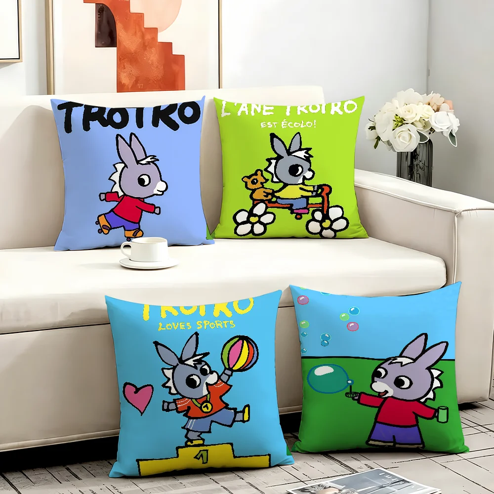 Cartoon T-Trotro cushion cover Anti-dustmite Sofa Cushion Decorative Office Cover Lounge Area Indoor & Outdoor Use