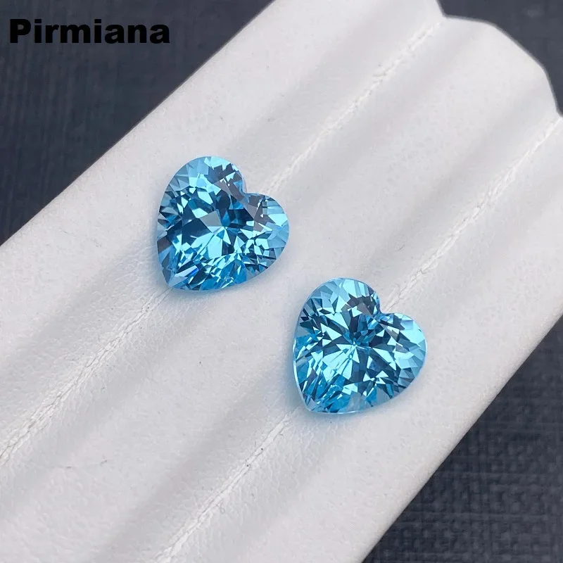 

Pirmiana New Arrivals Heart Shape Neon Blue Lab Grown Aquamarine Sapphire Loose Gemstone for Jewelry Making