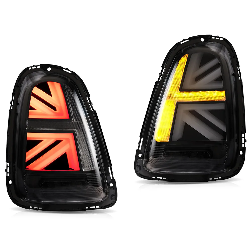 VLAND 2007-2013 Mini R-Serie 2. Generation R56 R57 R58 R59 E-Mark LED-Rückleuchten mit Bernsteinfarbenem Sequentiellem Blinker Rücklampen-Set 2 Stück