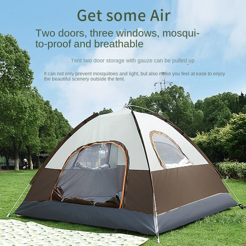 Outdoor Fully Automatic Quick Opening Thickened Outdoor Camping Tent Multi-person Travel Luxury Throw Tent Outdoor Anti-mosquito