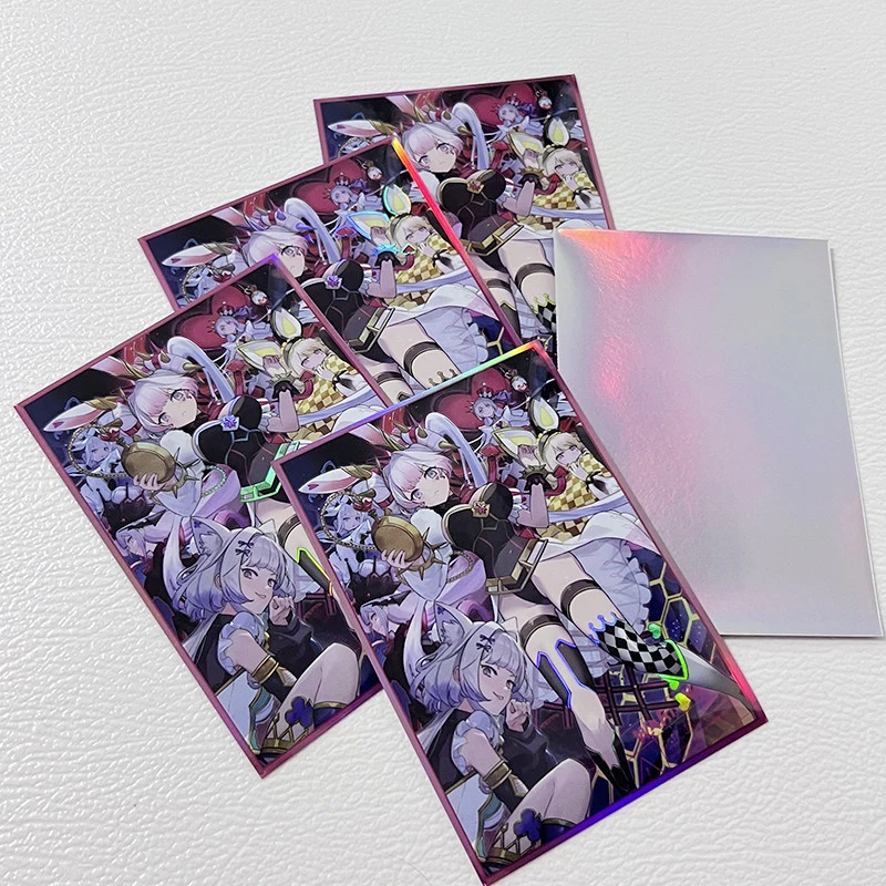 50Pcs/set Diy Self Made Yu-Gi-Oh! Maliss White Rabbit Card Sleeves Color Flash Maliss Card Protective Cover Anime Card Gift Toy view 5