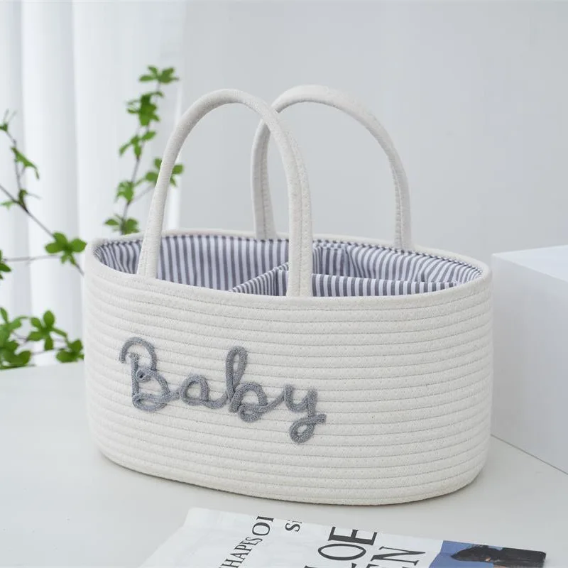 Personalized Baby Name Diaper Storage Basket, Multi Functional Travel Portable Mommy Bag,Hand-held Frame Diaper Storage Bag