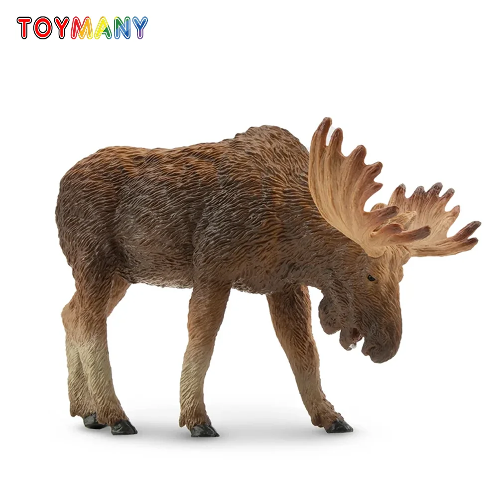 

Toymany Simulation Moose Wildlife Animal Model Toy Mini Figures Dolls Action Figurines Toys for Children Gift Cake Decoration