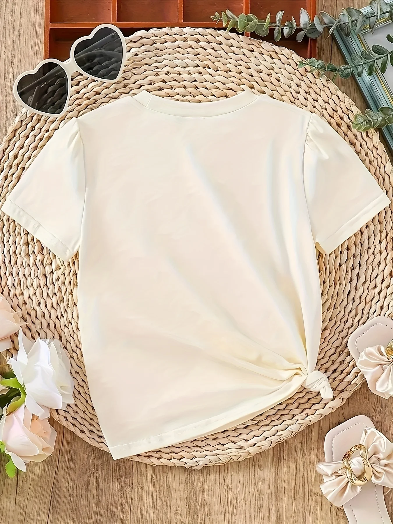 Women's Graphic Crew Neck T-Shirt - Bold Lips Braces Design - Black with Blue Accent Loose Fit Casual Everyday Formal Outfits