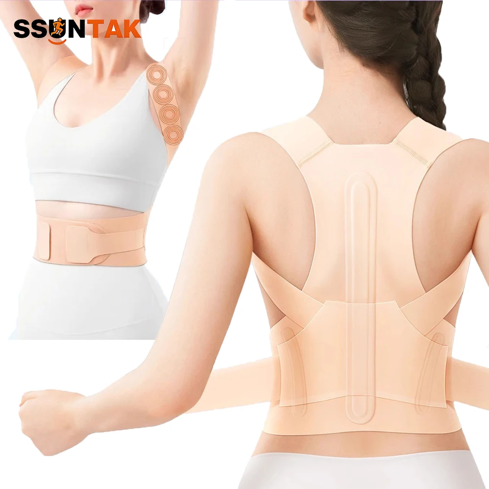 SSUNTAK Adjustable Posture Corrector for Men Women Invisible Back Support Brace for Hunchback Correction & Spine Alignment