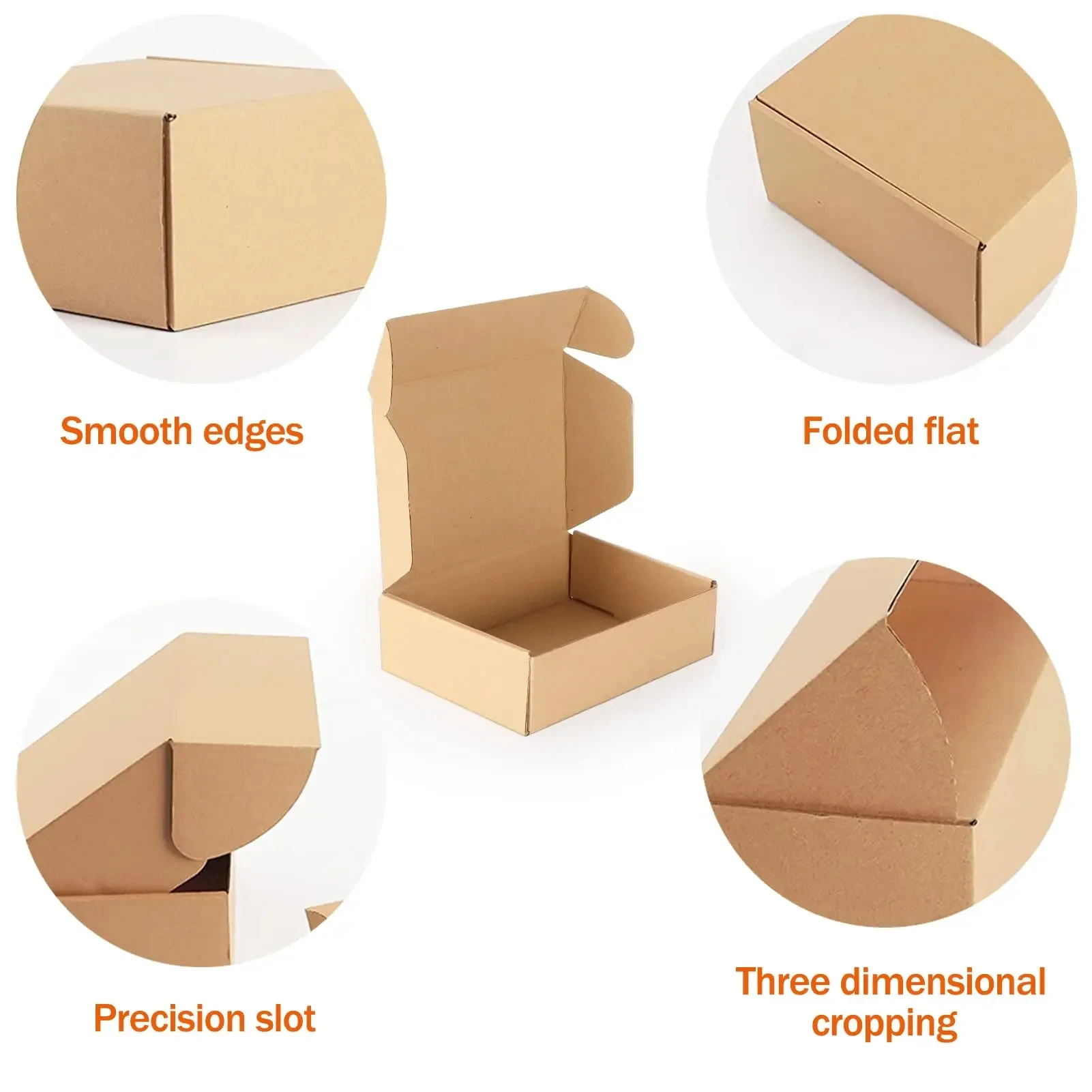 10PCS Small Shipping Boxes Brown Corrugated Cardboard Mailer Box for Packing Mailing Business Kraft Paper Packaging Box