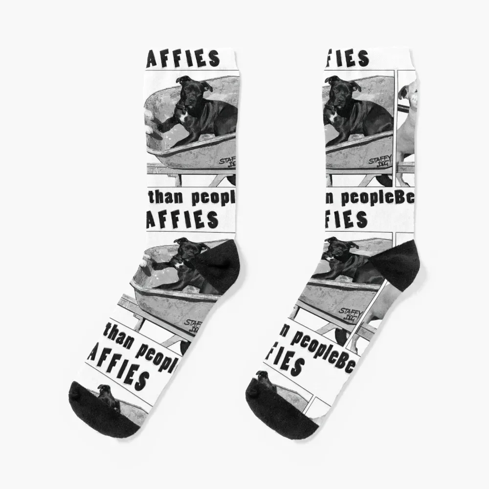 Staffies better than people Socks soccer anti-slip Stockings man cotton Antiskid soccer Socks For Women Men's