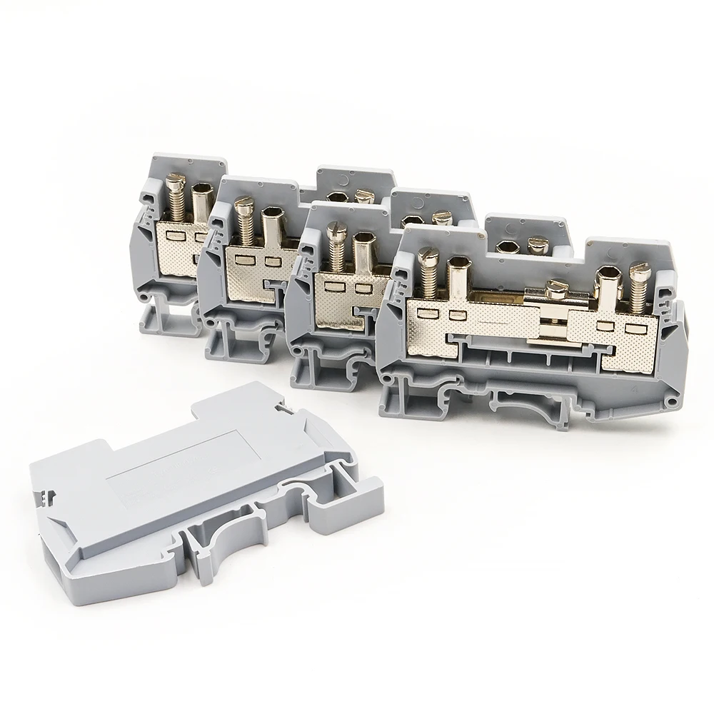 

10Pcs URTK/6S DIN Rail Terminal Block High Current 57A 1000V Screw Connection Current Transformer Conductor