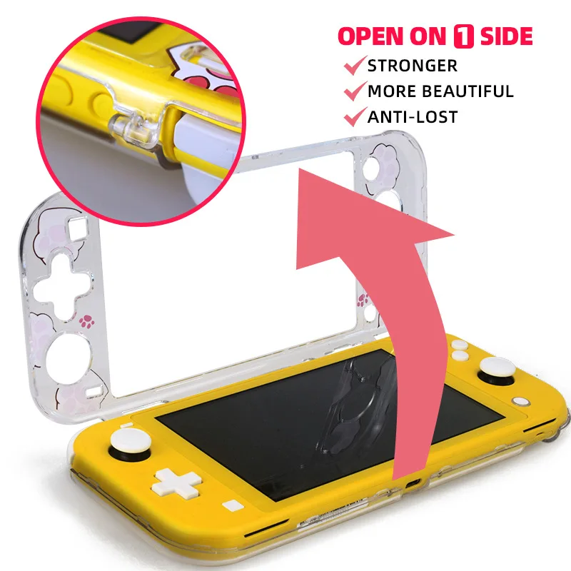 Cute Clear PC Hard Case Protective Cover Shell For Nintendo Switch Lite Game Console Crystal Transparent Full Body Protector