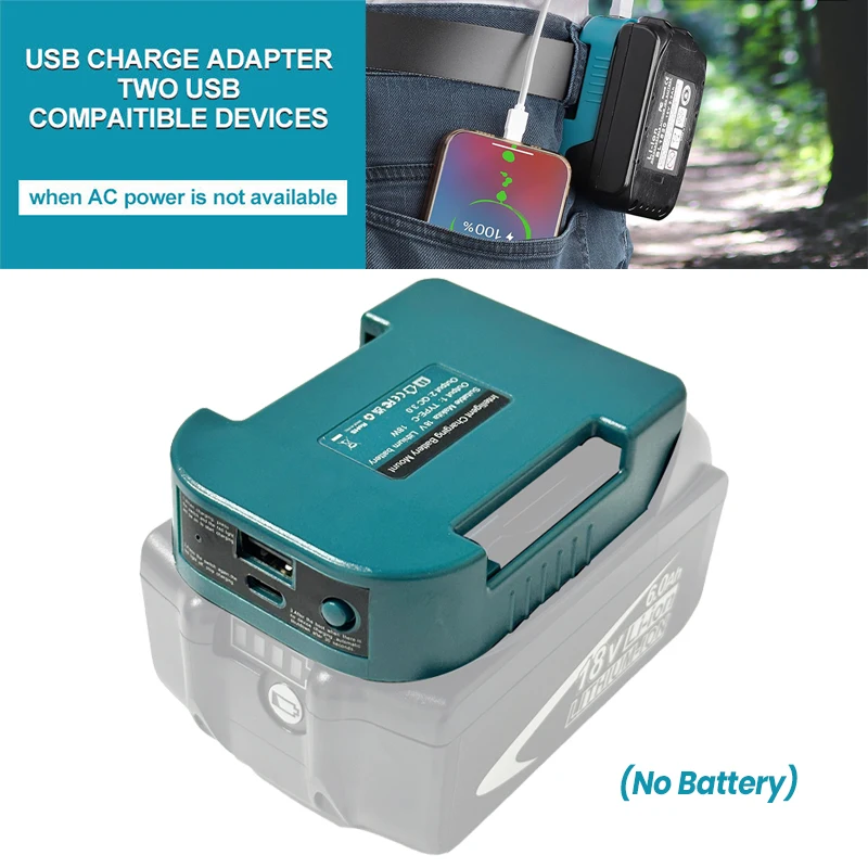 

Battery Holder For Makita 18V With USB With Type-C For Makita Battery BL1840 BL1850 BL1860 Charger Adapter Fast Charging