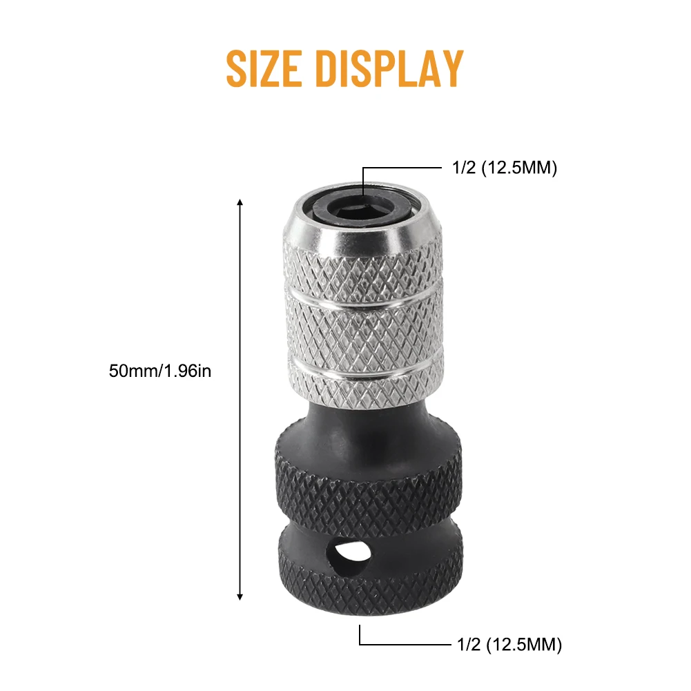 Drive to Hex Socket Adapter 1 2 Square a 1 4 Hex Crimped Head Design antiscivolo anticorrosione e antivegetativa