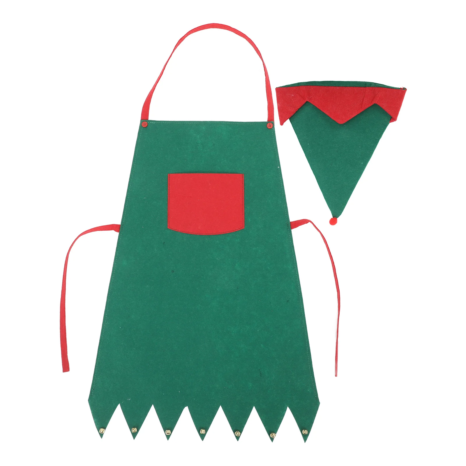 

's Dress Up Elf Apron Hat Set Holiday Cooking Aprons Christmas Adjustable Kitchen Decorative Bust