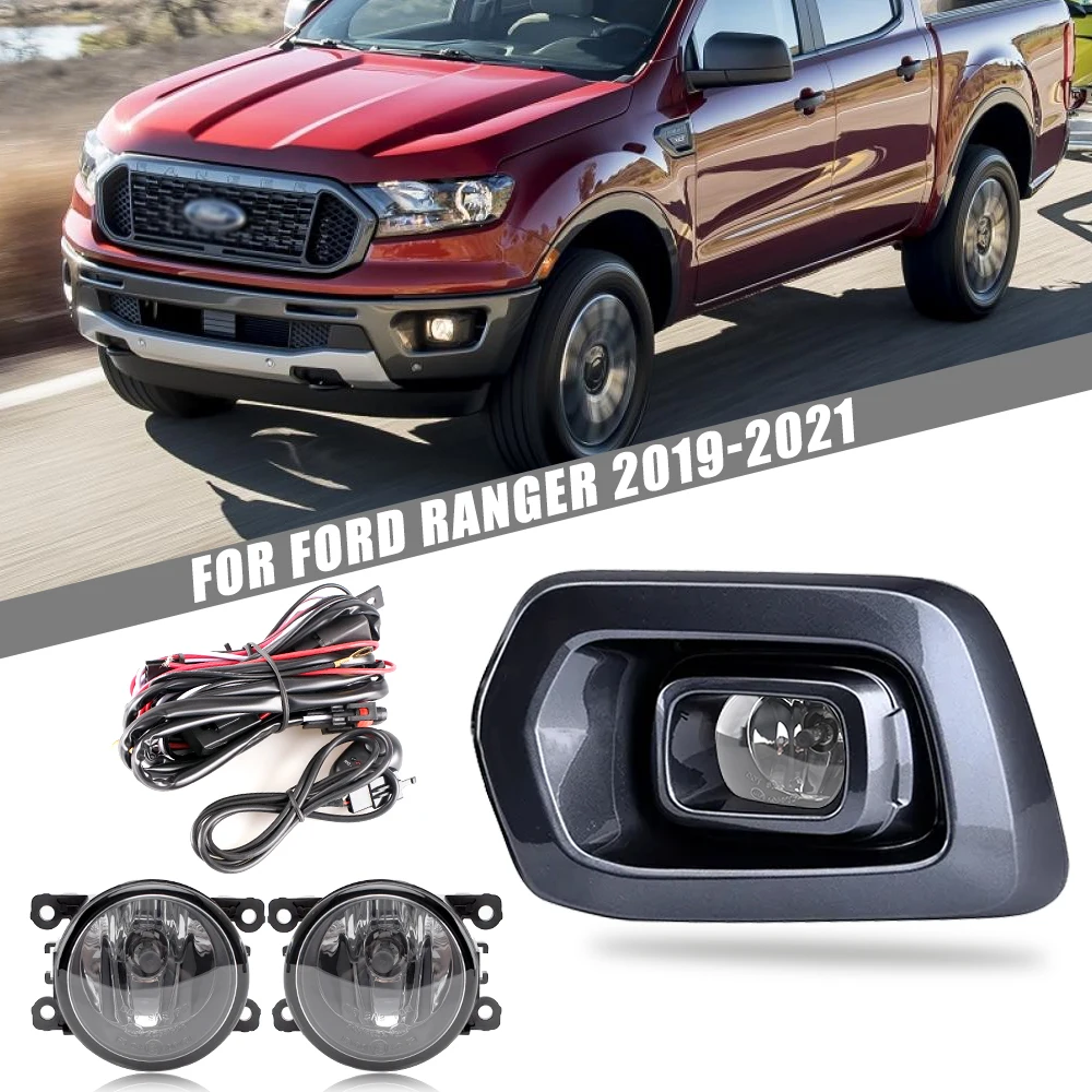 

Front Bumper Fog Lamp Upgrade Kit FOR Ford Ranger 2019 2020 2021 Version Additional Foglight Set Switch + Wiring