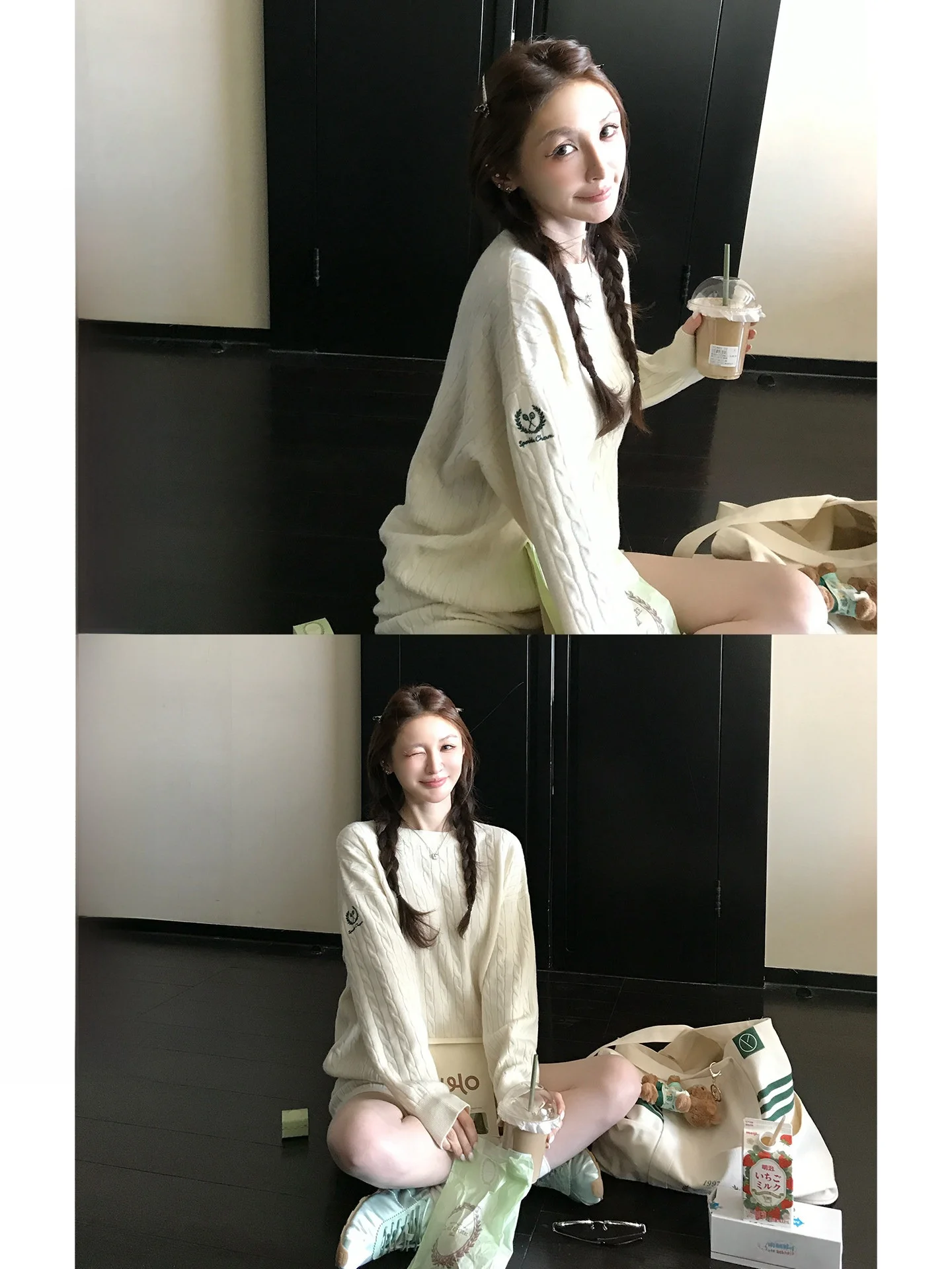 

Classic Woolen Knitted ort Pants Skk Store Wimbledon Club 48 Yards Women's Faion Spring Season Long Sve Crew Ne Sweater