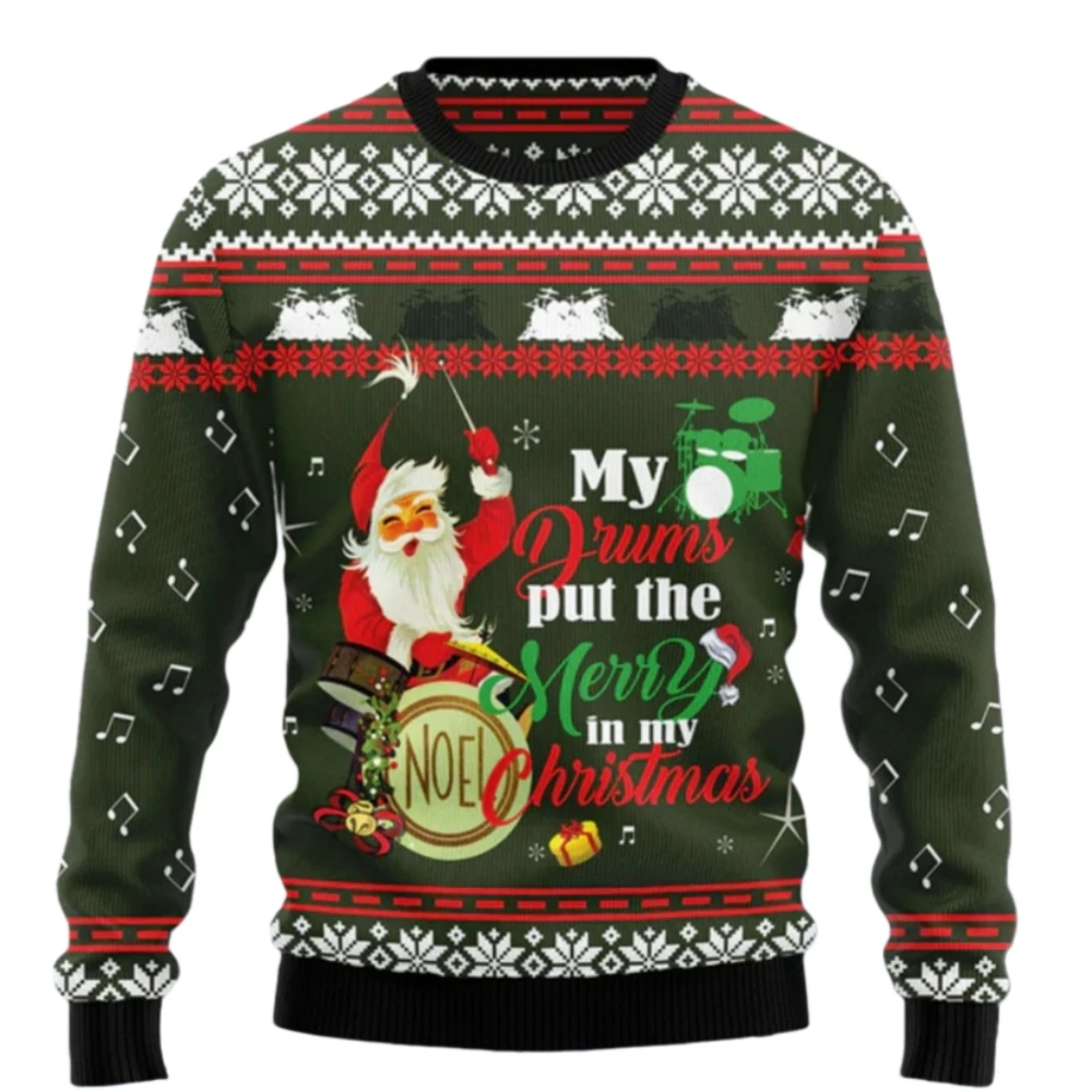 هاواي سترة عيد الميلاد القبيحة للرجال سانتا كلوز نمط الأزياء 3D طباعة بلوزات السنة الجديدة عطلة عيد ميلاد سعيد هوديس