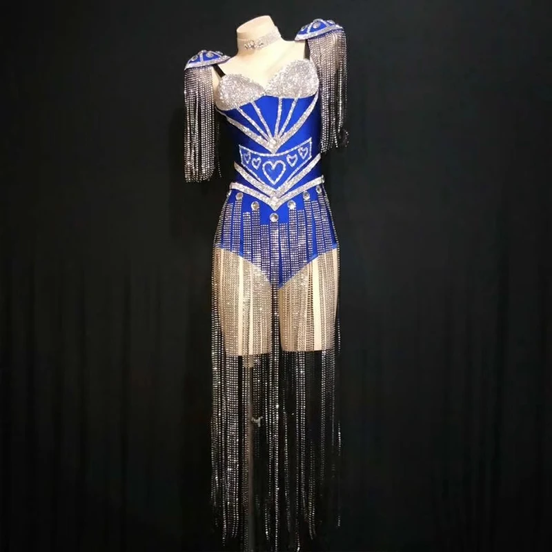 Witte sprankelende bodysuit met kwastjes Gogo-danskostuum Zanger Prestaties Jazz Outfit Festival Party Show Rave-kleding Rood Zwart 3716