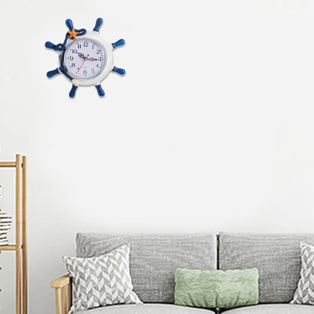 

Wall Wooden Decorative Beach Wooden Wall Clock Style Large Size Home Decoration Bedroom Living Room Office