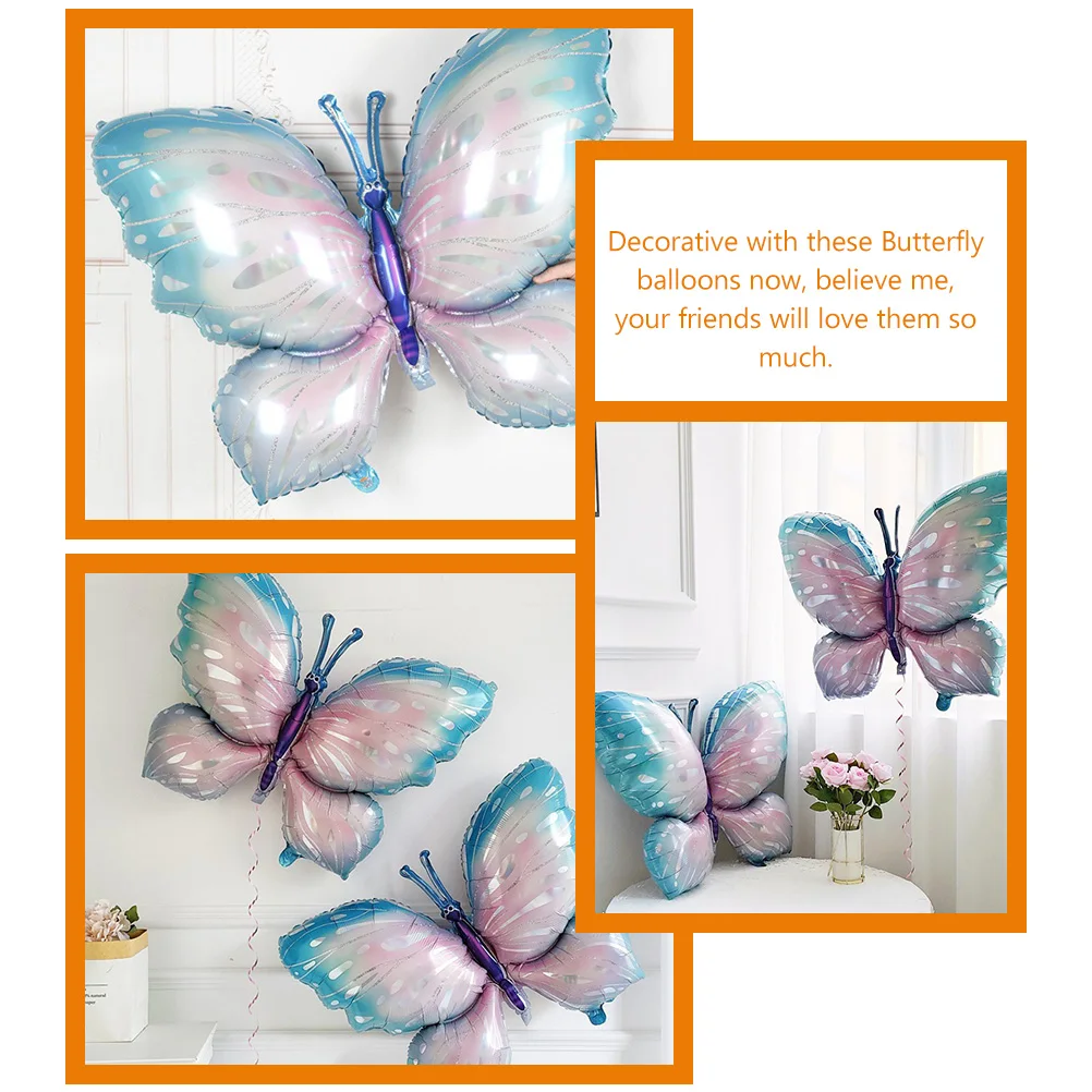 

5pcs Butterfly Foil Balloons Aluminum Film Insect Shaped Decorations Birthday Party Shower Photo Props Balloon Accessories
