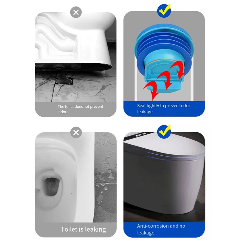 

Клапан предотвращения обратного потока, уплотнение для унитаза без протечек, обустройство дома, блокатор запаха в ванной комнате, простая установка, прокладка для унитаза